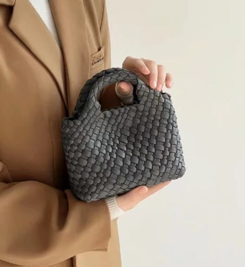 Premium Feeling Woven Handmade Mini Small Bag Tote Bucket Bag