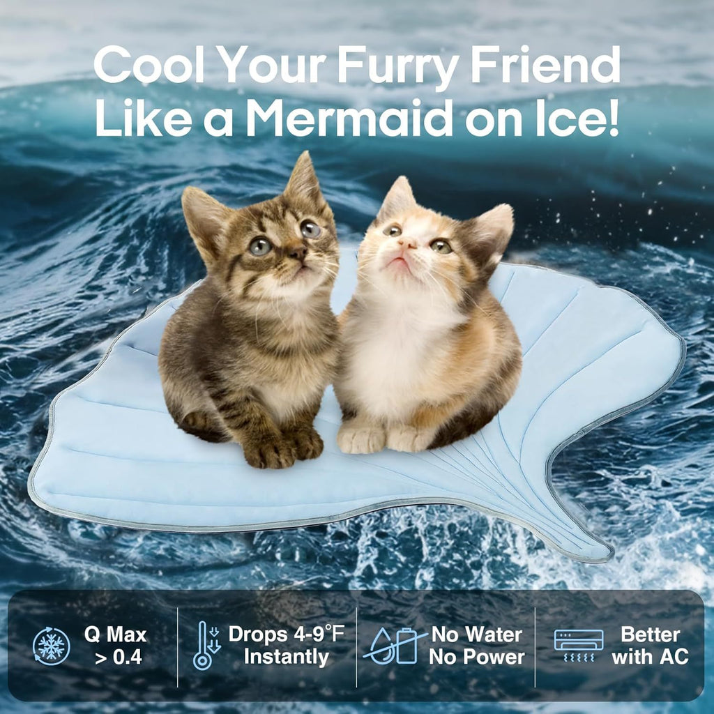 Pet Cooling Mat Leaf Shape Washable Non-Slip Summer Pet Mat Durable Cotton Lightweight Pet Supplies
